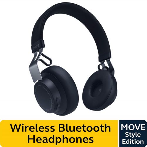 자브라 Jabra Move Style Edition, Navy  Wireless Bluetooth Headphones with Superior Sounds Quality, Long Battery Life, Ultra-Light and Comfortable Wireless Headphones, 3.5 mm Jack Connect