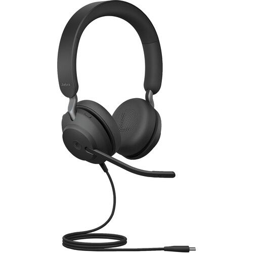 자브라 Jabra Evolve2 40 SE Stereo Wired On-Ear Headset (Microsoft Teams, USB-C, Black)