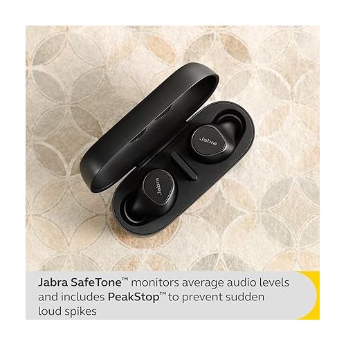 자브라 Jabra Evolve2 True Wireless Earbuds - in-Ear Bluetooth Earbuds with Active Noise Cancellation & 4-Mic MultiSensor Voice Technology - Microsoft Teams Certified, Works with All Meeting Apps - Black