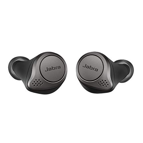 자브라 Jabra Elite 75t Earbuds ? True Wireless Earbuds with Charging Case, Titanium Black ? Active Noise Cancelling Bluetooth Earbuds with a Comfortable, Secure Fit, Long Battery Life, Gr