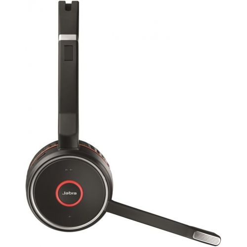 자브라 Jabra Evolve 75 UC Stereo Wireless Bluetooth Headset / Music Headphones Including Link 370 (U.S. Retail Packaging), Black