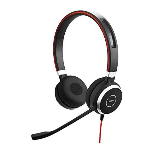 자브라 Jabra Evolve 40 Professional Wired Headset, Stereo, MS-Optimized ? Telephone Headset for Greater Productivity, Superior Sound for Calls and Music, 3.5mm Jack/USB Connection, All-Da