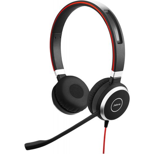 자브라 Jabra Evolve 40 Professional Wired Headset, Stereo, MS-Optimized ? Telephone Headset for Greater Productivity, Superior Sound for Calls and Music, 3.5mm Jack/USB Connection, All-Da