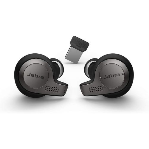 자브라 Jabra Evolve 65t True Wireless Bluetooth Earbuds, UC Optimized ? Superior Call Quality and Connectivity ? Passive Noise Cancelling Earbuds with up to 15 hours of Battery Life with