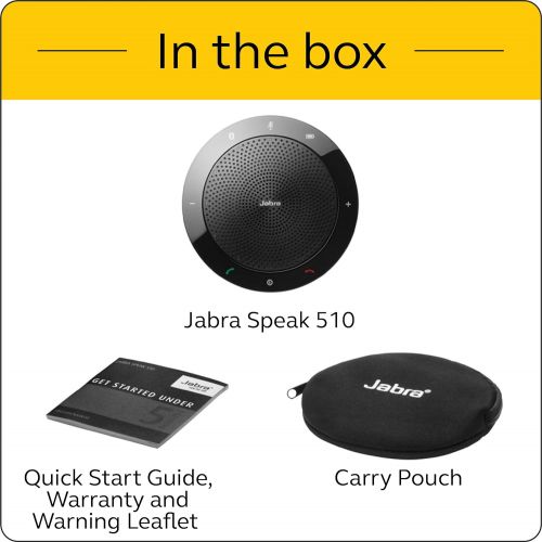 자브라 Jabra Speak 510 Wireless Bluetooth Speaker for Softphone and Mobile Phone ? Easy Setup, Portable Speaker for Holding Meetings Anywhere with Outstanding Sound Quality