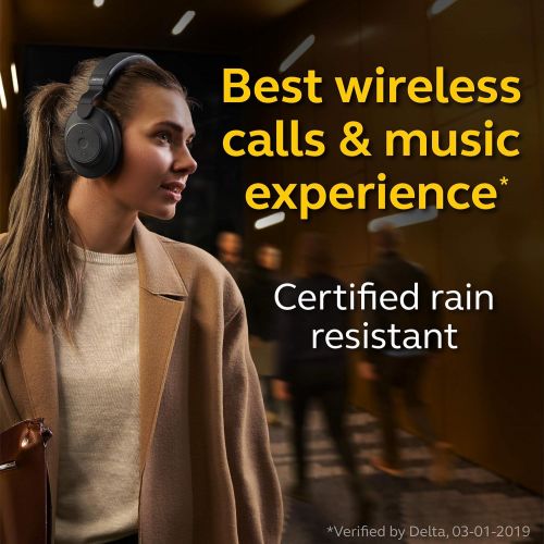 자브라 Jabra Elite 85h Wireless Noise-Canceling Headphones, Titanium Black ? Over Ear Bluetooth Headphones Compatible with iPhone & Android - Built-in Microphone, Long Battery Life - Rain