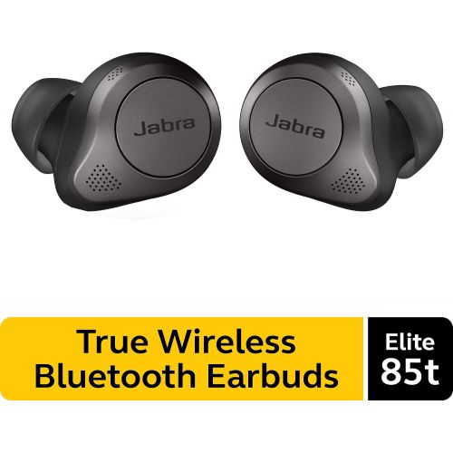 자브라 Jabra Elite 85t True Wireless Bluetooth Earbuds, Titanium Black ? Advanced Noise-Cancelling Earbuds with Charging Case for Calls & Music ? Wireless Earbuds with Superior Sound & Pr