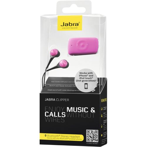 자브라 Jabra CLIPPER Bluetooth Stereo Headset - Retail Packaging - New Pink (Discontinued by Manufacturer)