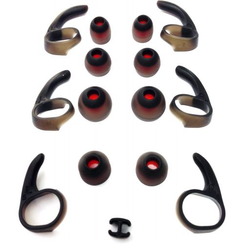 자브라 Set OEM 6 EarGels and 6 EarWings for Jabra Rox Wireless Bluetooth Headset Ear Buds Ear Gels Stabilizers Eargels Earbuds Eartips Earstabilizers Replacement