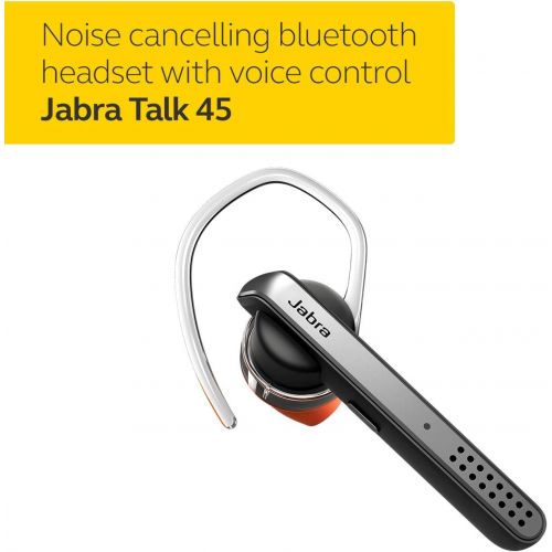 자브라 Jabra UC MS Bluetooth Headset - Gray/Black & Talk 45 Bluetooth Headset for High Definition Hands-Free Calls with Dual Mic Noise Cancellation, 1-Touch Voice Activation and Streaming