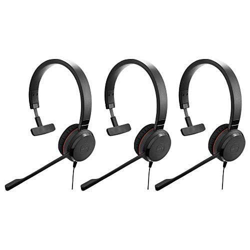 자브라 Jabra Evolve 20SE MS Mono Headset ? Ultimate Noice Cancellation Microphone, Works with Phone and Computer (3-Pack)