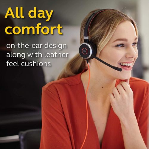 자브라 Jabra Evolve 40 UC Mono Headset ? Telephone Headset, Superior Sound for Calls and Music, 3.5mm Jack/USB Connection, All-Day Comfort Design (2-Pack)