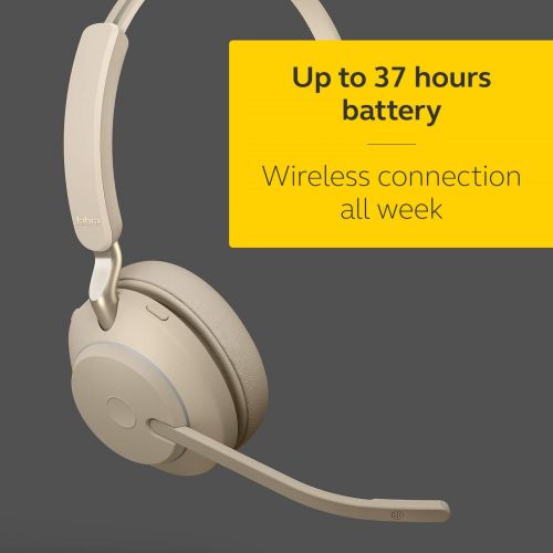 자브라 Jabra Evolve2 65 USB-A UC Mono with Charging Stand - Beige Wireless Headset/Music Headphones