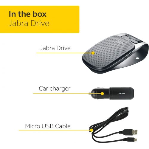 자브라 Jabra Drive Bluetooth In-Car Speakerphone (U.S. Retail Packaging)