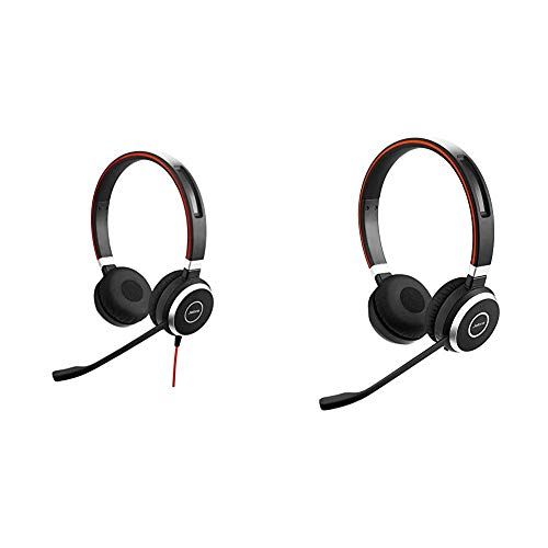 자브라 Jabra Evolve 40 Stereo UC - Professional Unified Communicaton Headset Bundle with Jabra Evolve 65 UC Stereo Wireless Bluetooth Headset/Music Headphones Includes Link 360 (U.S. Reta