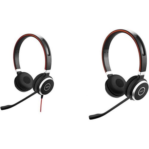 자브라 Jabra Evolve 40 Stereo UC - Professional Unified Communicaton Headset Bundle with Jabra Evolve 65 UC Stereo Wireless Bluetooth Headset/Music Headphones Includes Link 360 (U.S. Reta