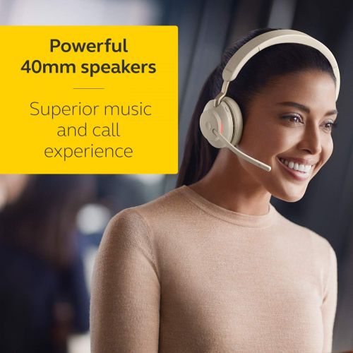 자브라 Jabra Evolve2 65 USB-C MS Stereo with Charging Stand - Beige Wireless Headset/Music Headphones