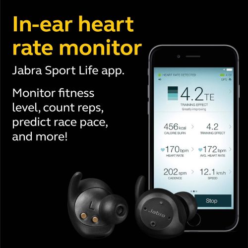 자브라 Jabra Elite Sport Earbuds ? Waterproof Fitness & Running Earbuds with Heart Rate and Activity Tracker, True Wireless Bluetooth Earbuds with Superior Sound, Advanced Connectivity an