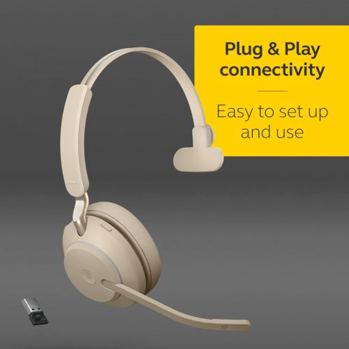 자브라 Jabra Evolve2 65 USB-A MS Mono - Beige Wireless Headset/Music Headphones