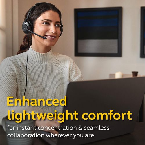 자브라 Jabra Evolve2 30 MS Wired Headset, USB-A, Stereo, Black ? Lightweight, Portable Telephone Headset with 2 Built-in Microphones ? Work Headset with Superior Audio and Reliable Comfor