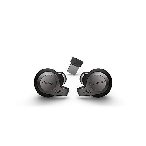 자브라 Jabra Evolve 65t True Wireless Bluetooth Earbuds, UC Optimized ? Superior Call Quality and Connectivity ? Passive Noise Cancelling Earbuds with up to 15 hours of Battery Life with