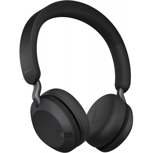 자브라 Jabra Elite 45h, Titanium Black ? On-Ear Wireless Headphones with Up to 50 Hours of Battery Life, Superior Sound with Advanced 40mm Speakers ? Compact, Foldable & Lightweight Desig