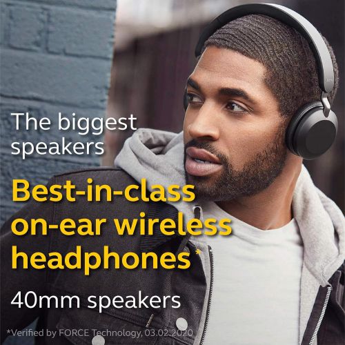 자브라 Jabra Elite 45h, Titanium Black ? On-Ear Wireless Headphones with Up to 50 Hours of Battery Life, Superior Sound with Advanced 40mm Speakers ? Compact, Foldable & Lightweight Desig