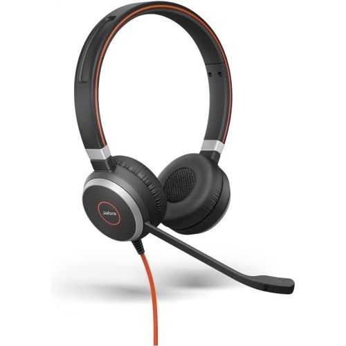 자브라 Jabra Evolve 40 Professional Wired Headset, Stereo, MS-Optimized ? Telephone Headset for Greater Productivity, Superior Sound for Calls and Music, 3.5mm Jack/USB Connection, All-Da