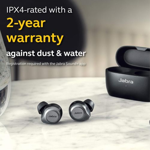 자브라 Jabra Elite 85t True Wireless Bluetooth Earbuds, Titanium Black ? Advanced Noise-Cancelling Earbuds with Charging Case for Calls & Music ? Wireless Earbuds with Superior Sound & Pr