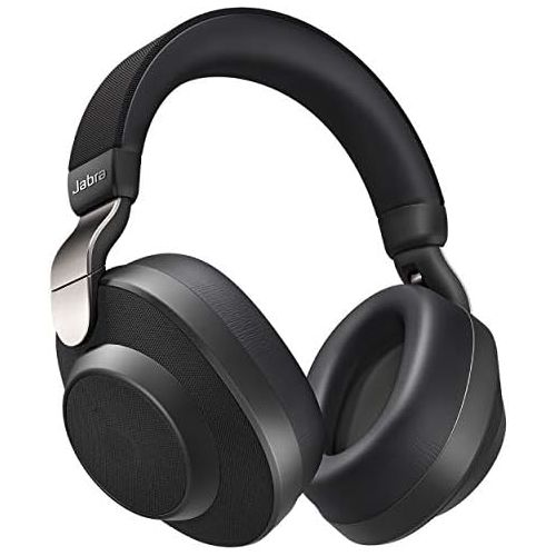 자브라 Jabra Elite 85h Wireless Noise-Canceling Headphones, Titanium Black ? Over Ear Bluetooth Headphones Compatible with iPhone & Android - Built-in Microphone, Long Battery Life - Rain