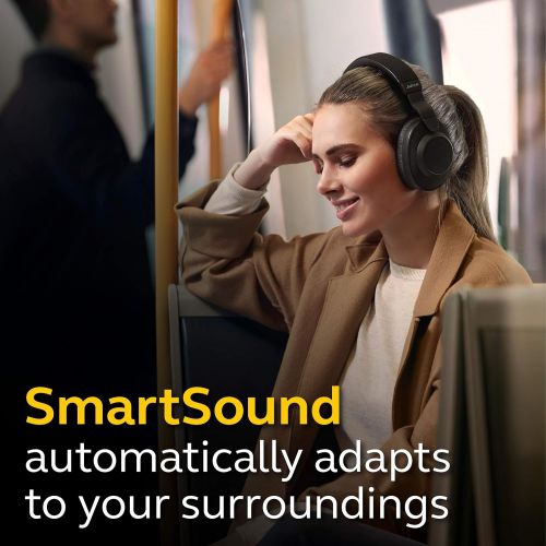 자브라 Jabra Elite 85h Wireless Noise-Canceling Headphones, Titanium Black ? Over Ear Bluetooth Headphones Compatible with iPhone & Android - Built-in Microphone, Long Battery Life - Rain