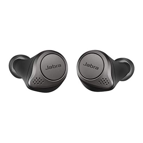 자브라 Jabra Elite 75t Earbuds ? True Wireless Earbuds with Charging Case, Titanium Black ? Active Noise Cancelling Bluetooth Earbuds with a Comfortable, Secure Fit, Long Battery Life, Gr