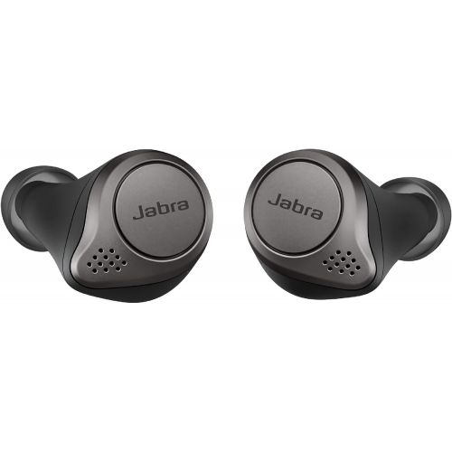 자브라 Jabra Elite 75t Earbuds ? True Wireless Earbuds with Charging Case, Titanium Black ? Active Noise Cancelling Bluetooth Earbuds with a Comfortable, Secure Fit, Long Battery Life, Gr
