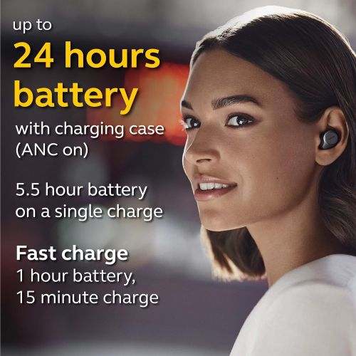 자브라 Jabra Elite 75t Earbuds ? True Wireless Earbuds with Charging Case, Titanium Black ? Active Noise Cancelling Bluetooth Earbuds with a Comfortable, Secure Fit, Long Battery Life, Gr