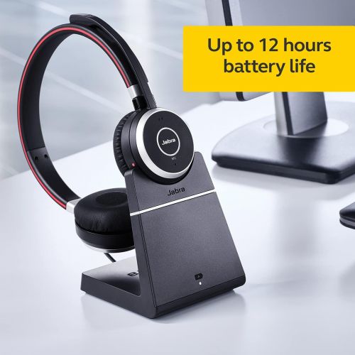 자브라 Jabra Evolve 65 UC Stereo Wireless Bluetooth Headset / Music Headphones Includes Link 360 (U.S. Retail Packaging)