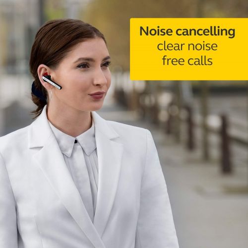 자브라 Jabra Talk 45 Bluetooth Headset for High Definition Hands-Free Calls with Dual Mic Noise Cancellation, 1-Touch Voice Activation and Streaming Multimedia