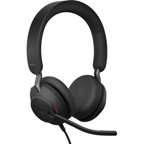 자브라 Jabra Evolve2 40 MS Wired Headphones, USB-A, Stereo, Black ? Telework Headset for Calls and Music, Enhanced All-Day Comfort, Passive Noise Cancelling Headphones, MS-Optimized with