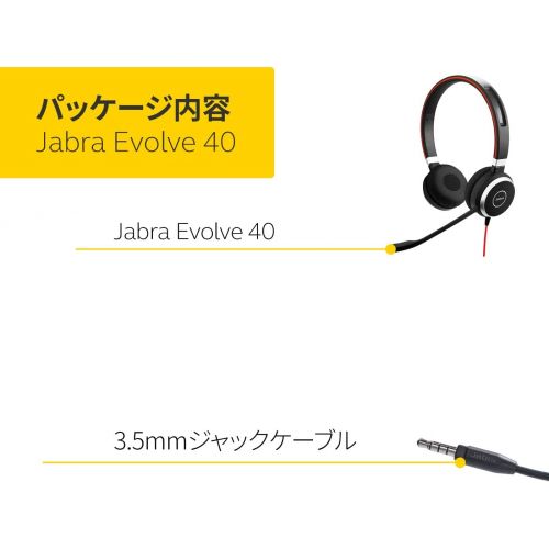 자브라 [아마존베스트]Jabra Evolve 40 MS Professional Wired Headset, Stereo  Telephone Headset for Greater Productivity, Superior Sound for Calls and Music, 3.5mm Jack/USB Connection, All-Day Comfort D