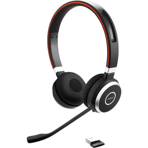 자브라 [아마존베스트]Jabra Evolve 65 UC Wireless Headset, Stereo  Includes Link 370 USB Adapter  Bluetooth Headset with Industry-Leading Wireless Performance, Passive Noise Cancellation, All Day Batt