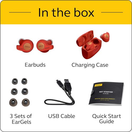 자브라 Jabra Elite Active 65t Earbuds ? True Wireless Earbuds with Charging Case, Copper Red ? Bluetooth Earbuds with a Secure Fit and Superior Sound, Long Battery Life and More