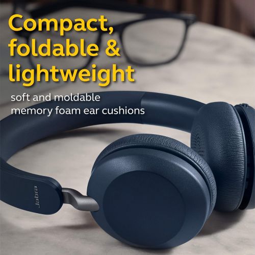 자브라 Jabra Elite 45h Best-in-Class Wireless Headphones, Navy - Biggest Speakers, Longest Battery, Fastest Charge