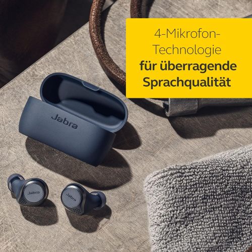 자브라 [아마존베스트]Jabra Elite 75t True Wireless Stereo In-Ear Headphones (Bluetooth 5.0, 28 Hours’ Battery Life, with Charging Case), Sports, navy blue