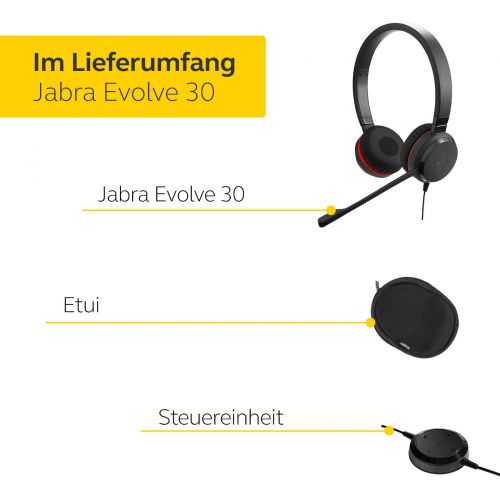 자브라 [아마존베스트]Jabra Evolve 30 Stereo Headset - Unified Communications headphones for VoIP softphone with passive noise canceling - 3.5 mm jack socket - black