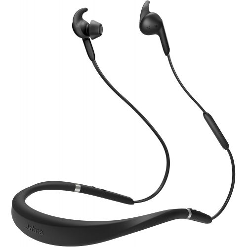 자브라 Jabra Elite 65e Alexa Enabled Wireless Stereo Neckband with In-Ear Noise Cancellation  Titanium Black
