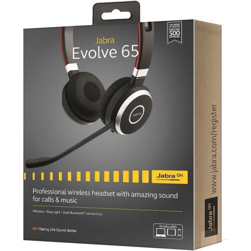 자브라 Jabra Evolve 65 Mono MS, Charging Stand & Link 370 - Professional Unified Communicaton Headset