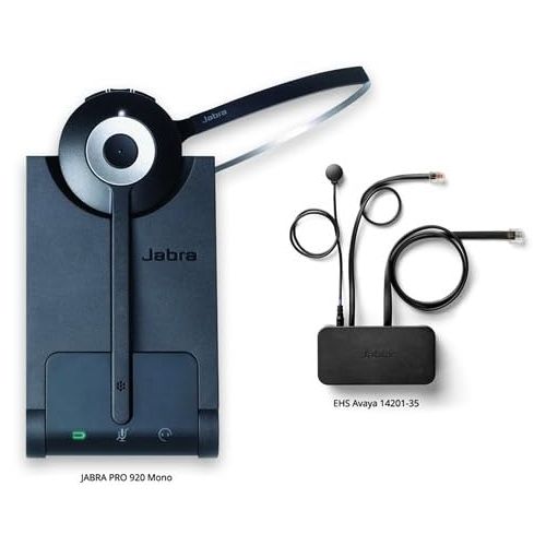 자브라 Jabra PRO 920 Mono Wireless Headset with EHS Avaya 14201-35 Cable, Bundle for Avaya Phones (1600 & 9600 Series)