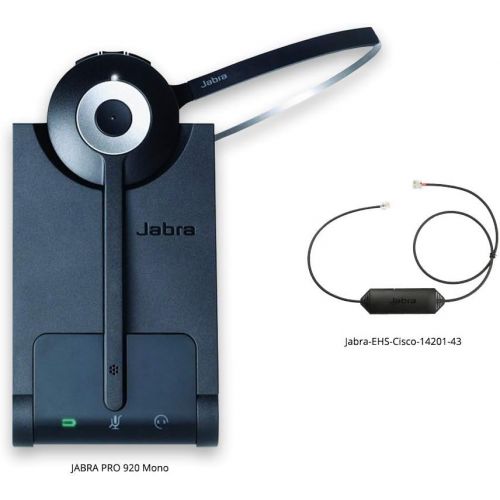 자브라 Jabra PRO 920 Mono Wireless Headset with EHS Avaya 14201-35 Cable, Bundle for Avaya Phones (1600 & 9600 Series)