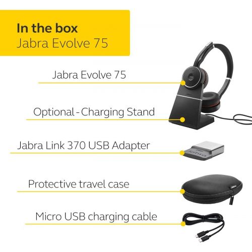 자브라 Jabra Evolve 75 Stereo UC, Charging Stand & Link 370