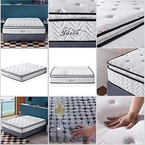  King Mattress, Jacia House 11.4 Inch Pillow Top Gel Memory Foam Individually Pocket Spring Hybrid Mattress in a Box, Mattresses for Sleep Supportive, for Soft or Medium Firm Option