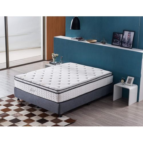  King Mattress, Jacia House 11.4 Inch Pillow Top Gel Memory Foam Individually Pocket Spring Hybrid Mattress in a Box, Mattresses for Sleep Supportive, for Soft or Medium Firm Option